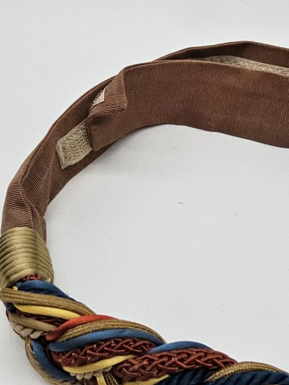 Carolyn Tanner Designs Inc Belt Brown Gold Braided Adjustable 80s Statement Belt